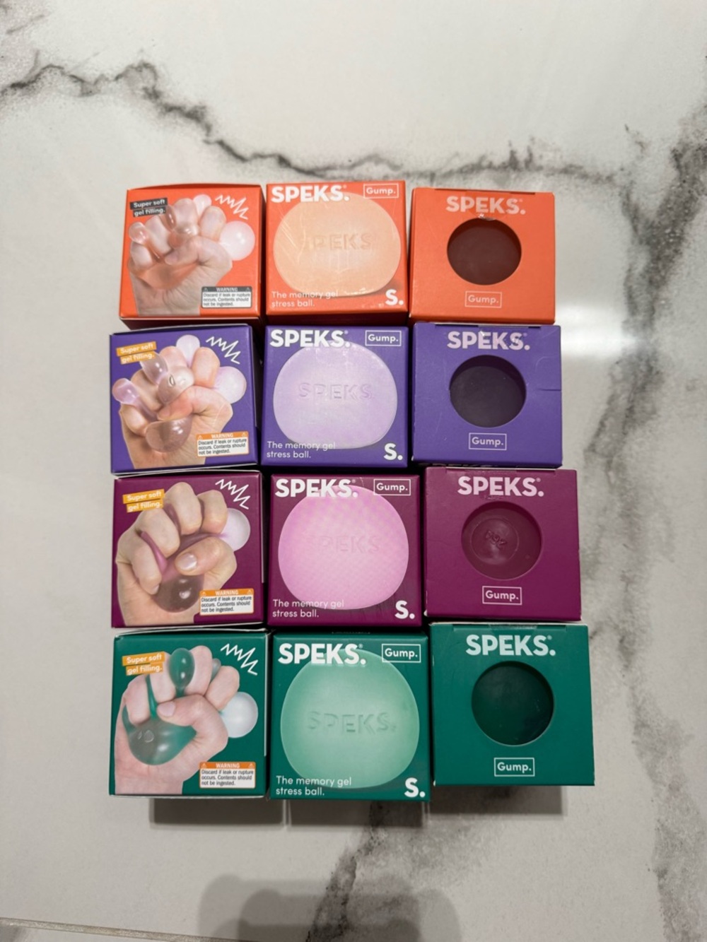 SPEKS Colored Memory Gel Stress Ball - Assorted Pink, Purple, Orange